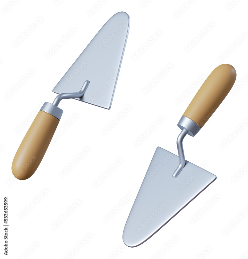 Putty knife set. 3d illustration of a work tool. Putty knife set. 3d illustration of a work tool.