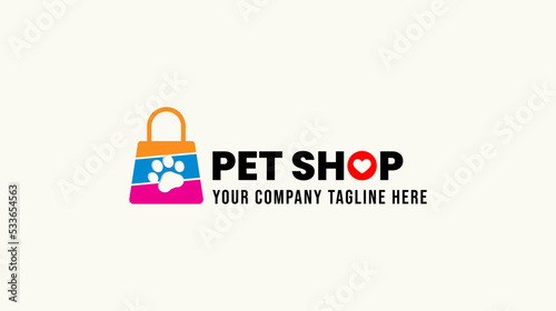 Pet Shop Logo Vector or Pet Shop Logo Template. Pet Shop Vector Logo Illustration is a clean and professional logo template suitable for any business or personal identity related to animal lovers.