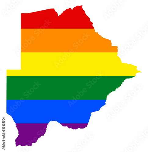 Free Download Botswana map with pride rainbow LGBT flag colors - GFXLoad