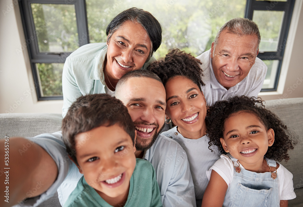 Selfie, family and children with kids, parents and grandparents taking a photograph at a visit in their home. Face, happy and smile with a grandmother, grandfather and relatives posing for a picture Selfie, family and children with kids, parents and grandparents taking a photograph at a visit in their home. Face, happy and smile with a grandmother, grandfather and relatives posing for a picture