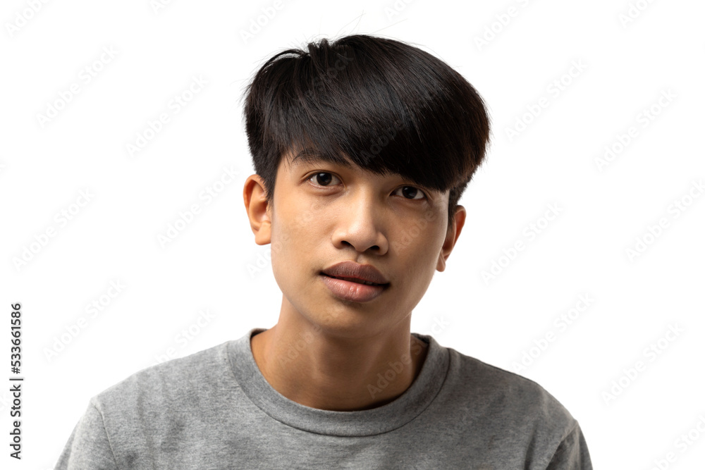 Portrait of a young Asian male isolated on white background. Portrait of a young Asian male isolated on white background.
