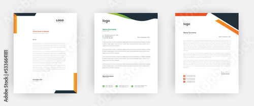 Creative letterhead Elegant and minimalist style letterhead template design A4 sizes 