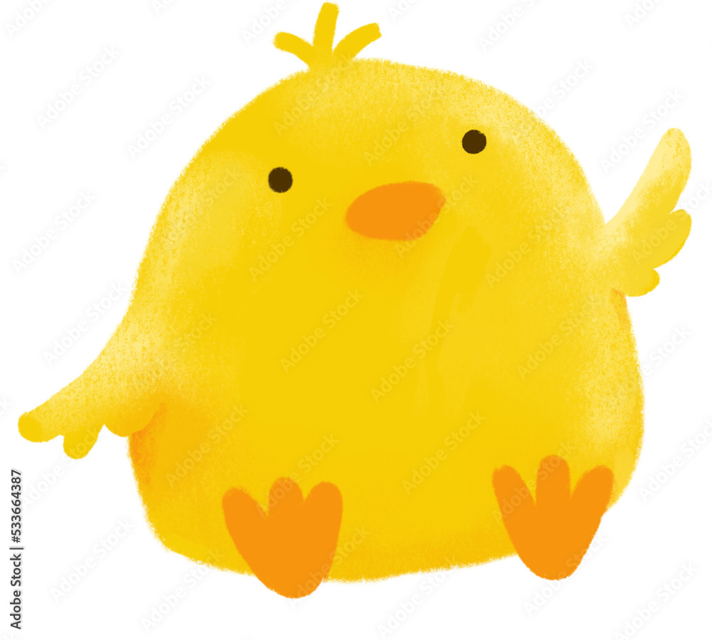 Small baby yellow fat little duck chalk drawing cartoon character illustration Small baby yellow fat little duck chalk drawing cartoon character illustration