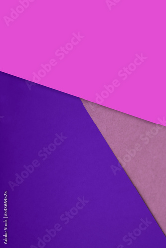 Dark and light, Plain and Textured Shades of pink peach purple papers background lines intersecting to form a triangle shape