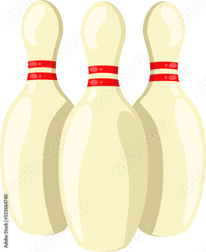 Cute Bowling Pins Sports Equipment Illustration