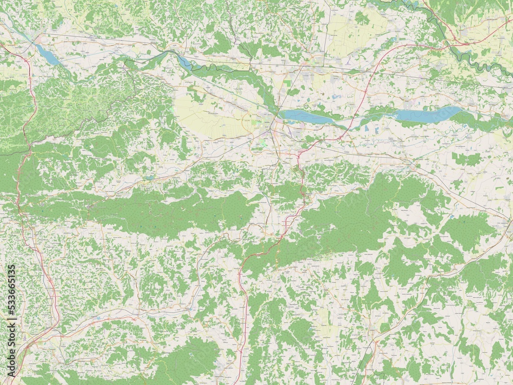 Obraz premium Varazdinska, Croatia. OSM. No legend