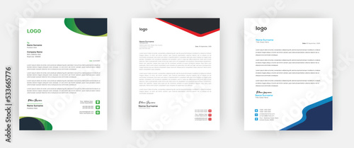 Creative letterhead   Elegant and minimalist style letterhead template design A4 sizes    