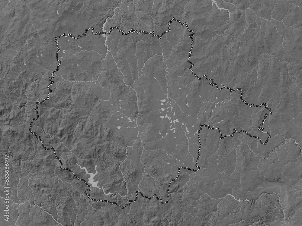 Jihocesky, Czech Republic. Grayscale. No legend Jihocesky, Czech Republic. Grayscale. No legend