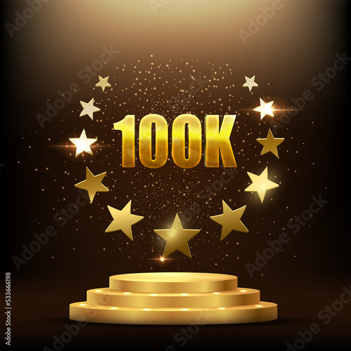 100k family, follower, subscriber achievement golden particle