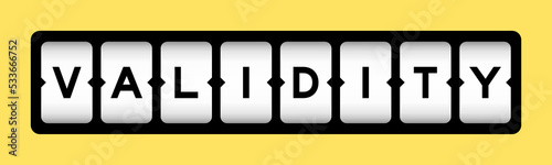 Black color in word validity on slot banner with yellow color background