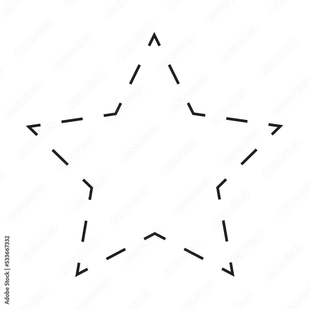 Star shape dashed icon vector symbol for creative graphic design ui element in a pictogram illustration Star shape dashed icon vector symbol for creative graphic design ui element in a pictogram illustration