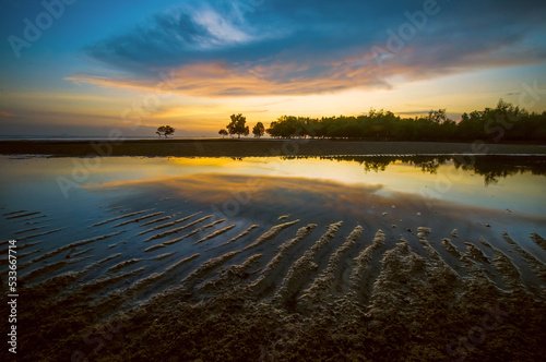 Beautiful sunset scenery at the beach
