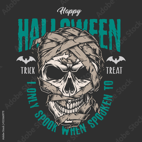 Happy Halloween vintage colorful flyer