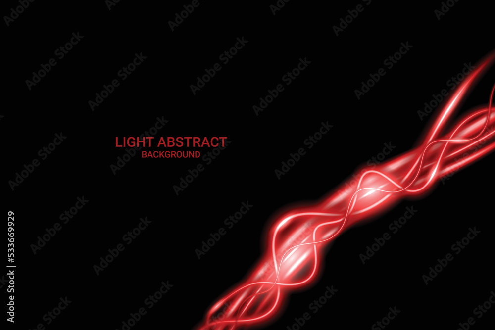 Neon Red Lights Line Frame Isolated On Black Background. Vector Illustration
