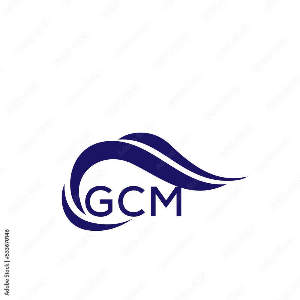 GCM letter logo. GCM blue image on white background. GCM Monogram logo
