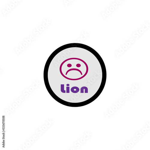 smile lion logo icon vector illustration background design