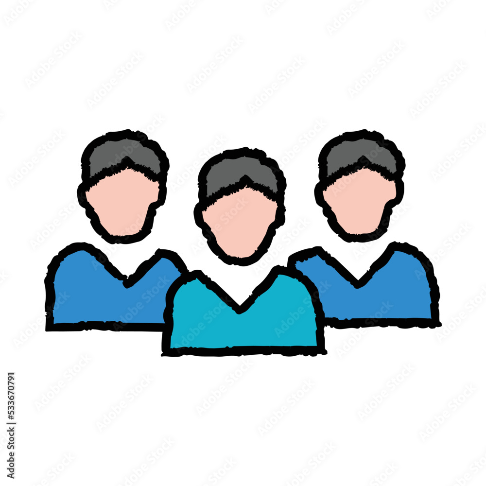 Teamwork group hand-drawn icon vector graphic illustration Teamwork group hand-drawn icon vector graphic illustration