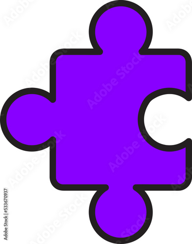 Minimalist Puzzle Piece Vector Illustration