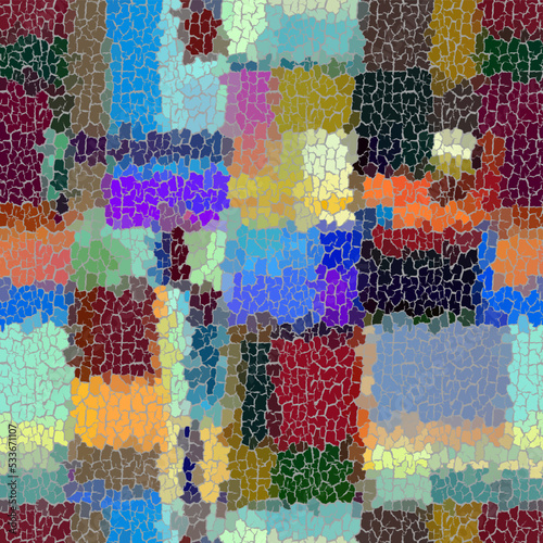 Seamless grunge abstract square pattern. Paint grunge cracks.