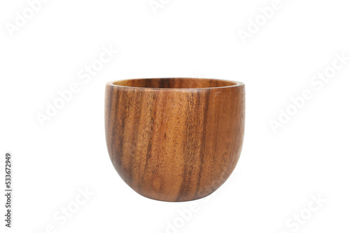 Bamboo wooden cup on white isolated eco friendly object © paladin1212