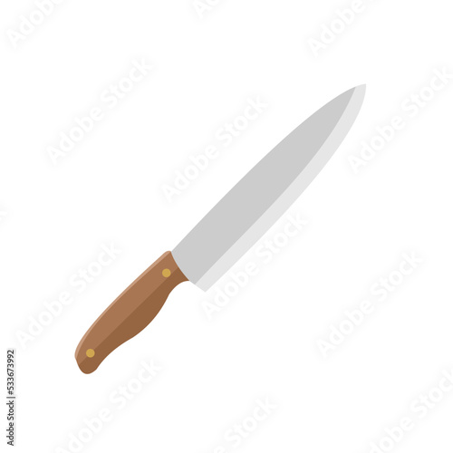 Vector illustration of kitchen knife, butcher knife and kitchen tools