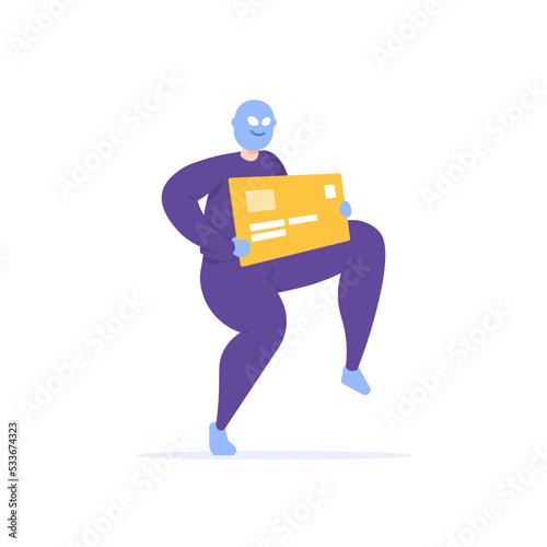 carding or illegal use of credit cards. a thief or hacker steals an atm or debit card. account balance theft. crime and finance. concept illustration design. design elements for websites, landing page