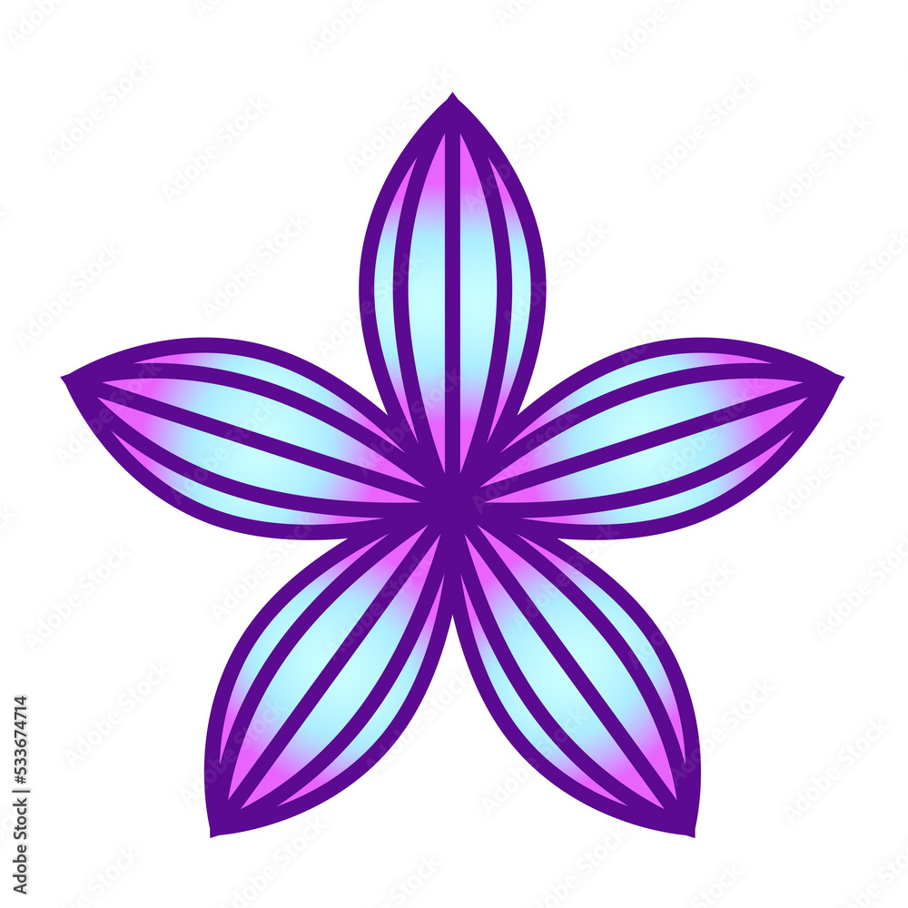 Botanical icon with vibrant colors and gradient. PNG with transparent background.