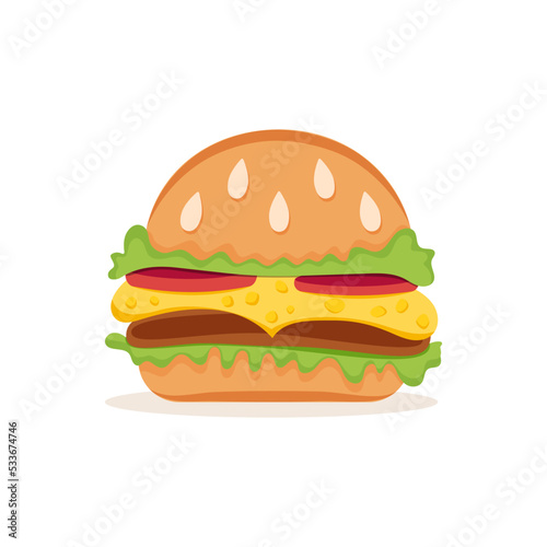 Hamburger vector illustration. Hamburger on a white background