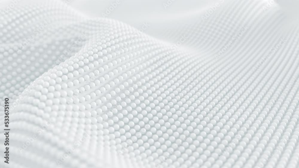 This Stock Motion Graphics Video shows a gently wavy flowing clean and white Shape with spheres abstract corporate background on seamless loop
This Stock Motion Graphics Video shows a gently wavy flowing clean and white Shape with spheres abstract corporate background on seamless loop