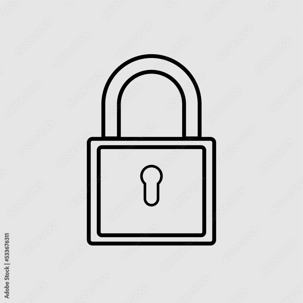 Locked house lock line art Locked house lock line art
