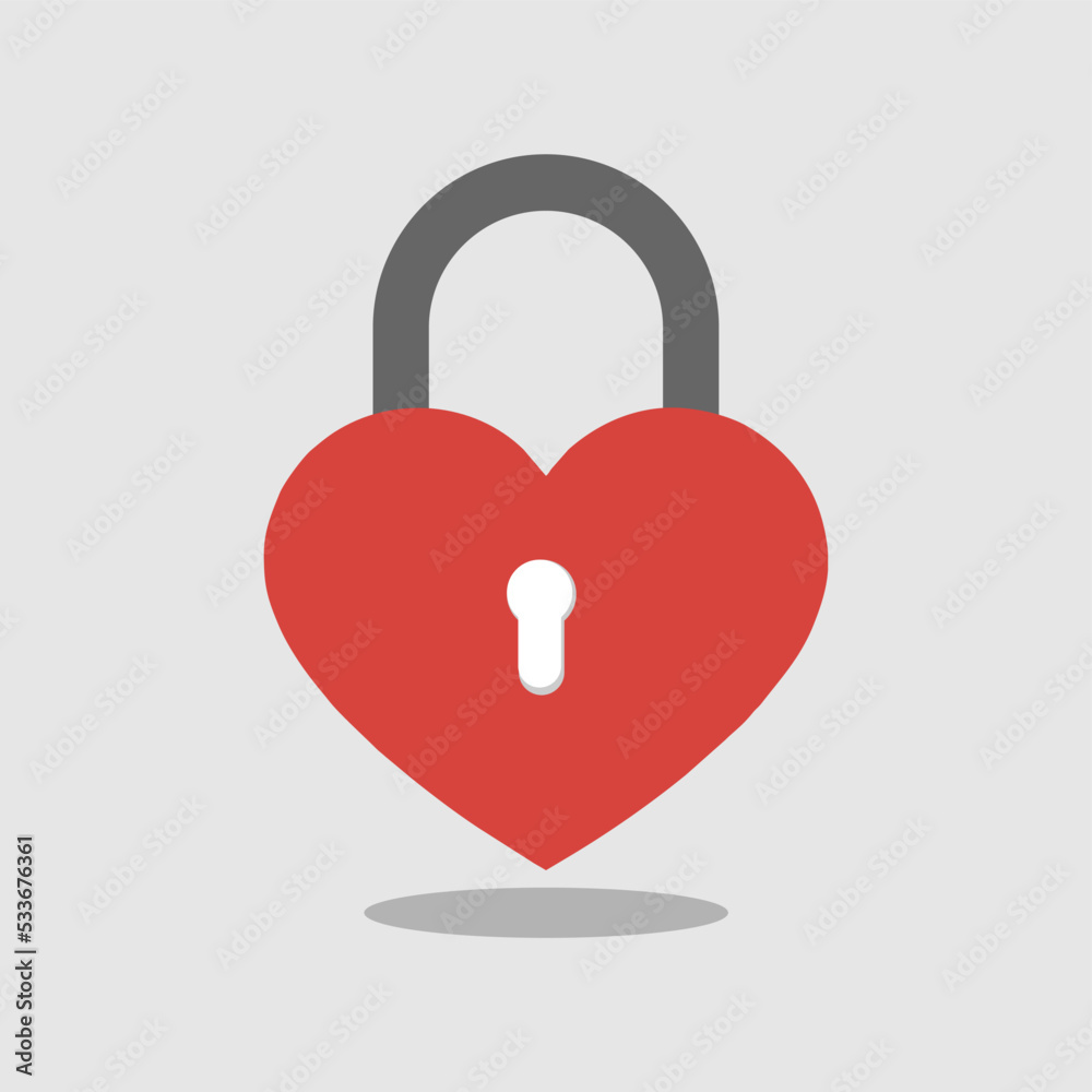 Vector illustration of heart padlock, love lock
Vector illustration of heart padlock, love lock