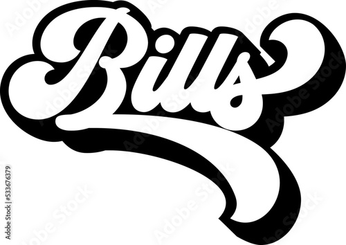 Bills lettering for t-shirt personalization