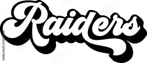 Raiders lettering for t-shirt personalization