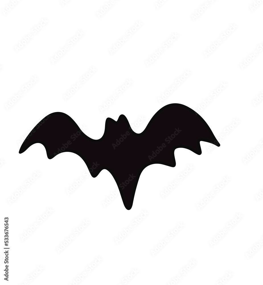 black halloween bat halloween groovy hand drawn style