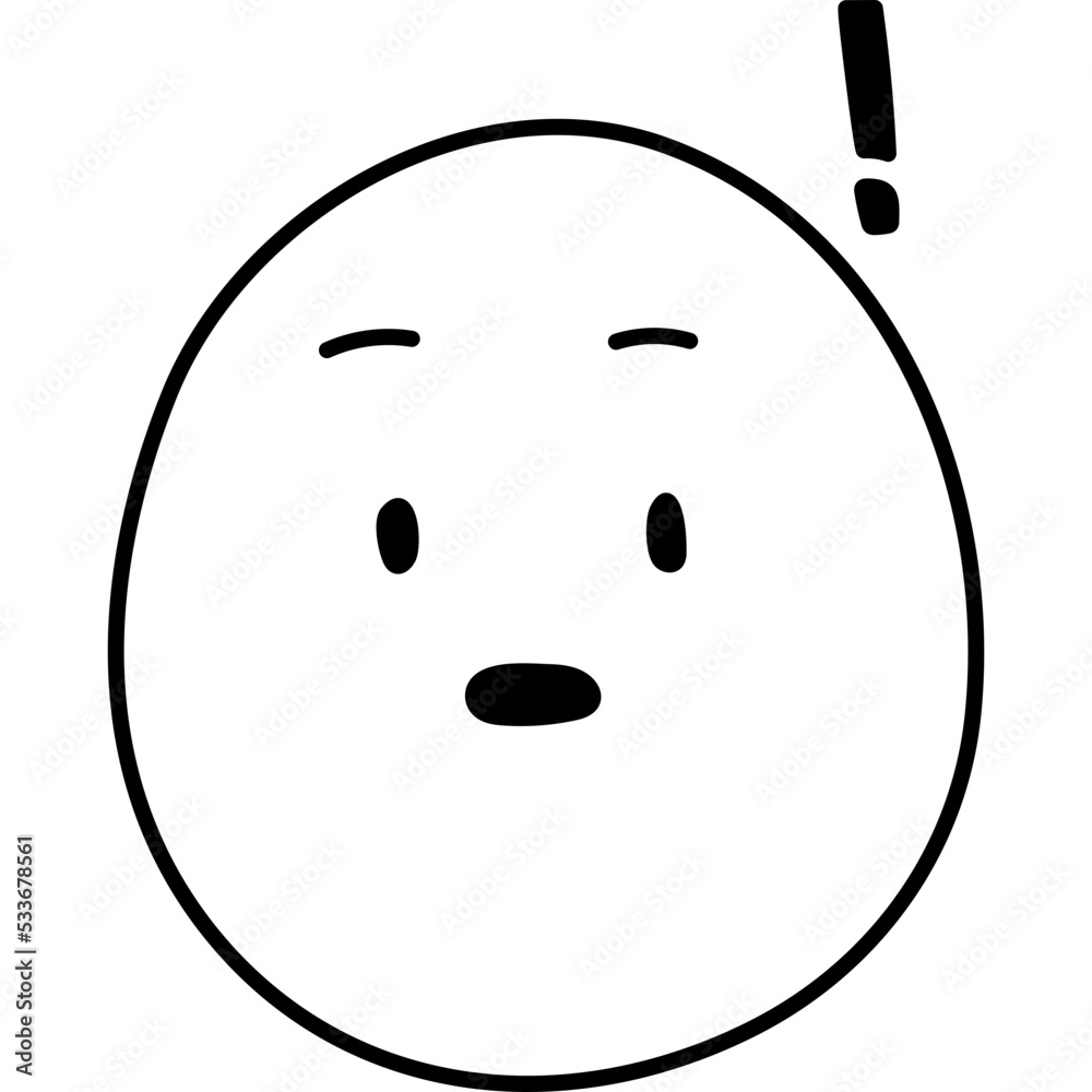 Fototapeta premium astonished face emoji outline vector smiley