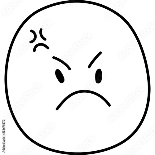 enraged face emoji outline vector smiley