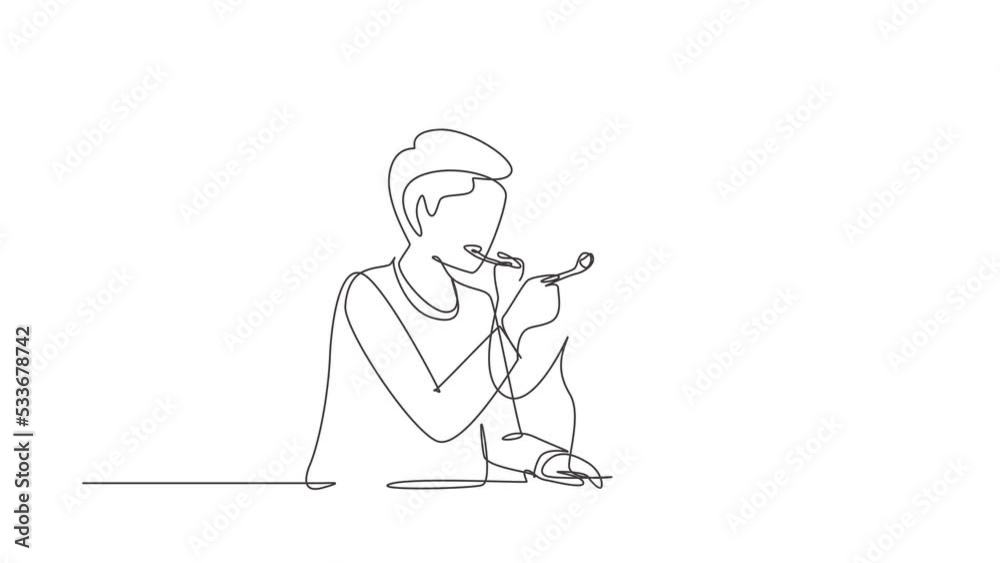 Animated self drawing of continuous line draw romantic couple feeding each other. Having fun dinner together at luxury restaurant. Celebrate wedding anniversaries. Full length one line animation Animated self drawing of continuous line draw romantic couple feeding each other. Having fun dinner together at luxury restaurant. Celebrate wedding anniversaries. Full length one line animation