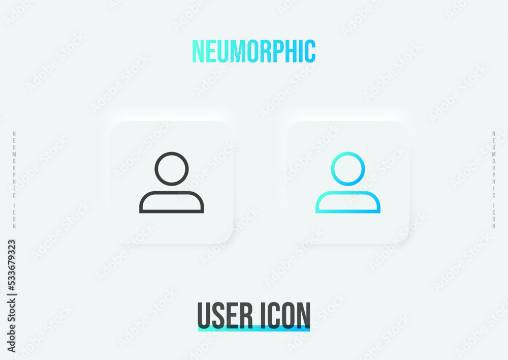 User trendy neumorphic icon in solid and gradient color User trendy neumorphic icon in solid and gradient color