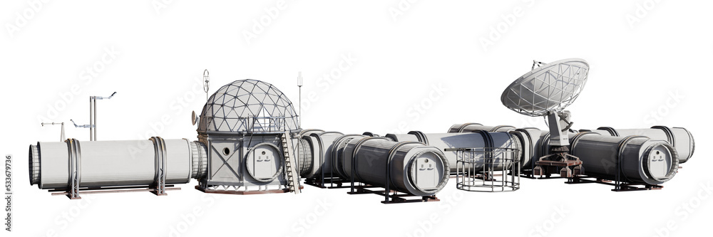 habitat for astronauts on Moon or Mars, research base isolated
