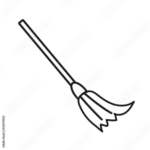 
Witch broom icon isolated on white background. For the Halloween holiday