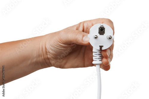 Gesture series, hand puts the plug into the socket,