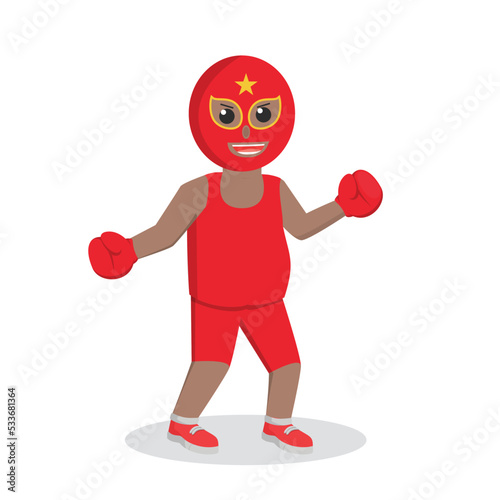 lucha libre african taunt design character on white background