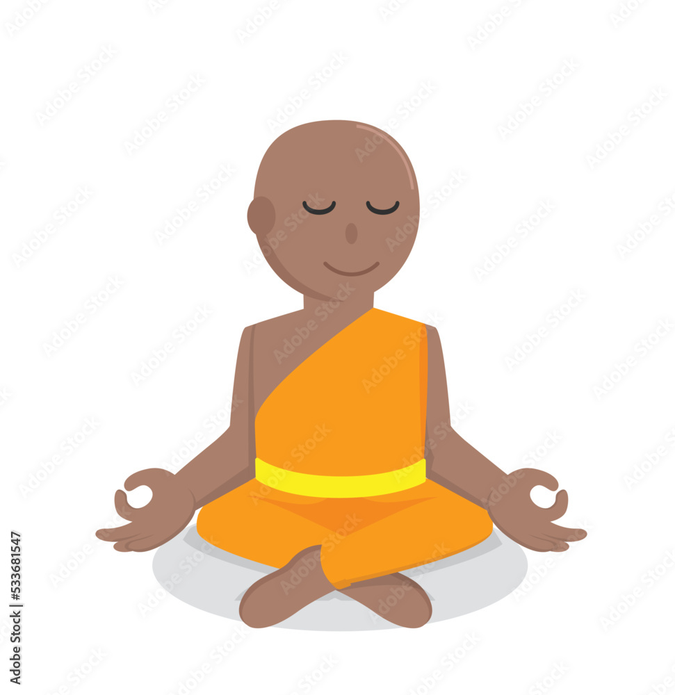 monk african meditate design character on white background monk african meditate design character on white background