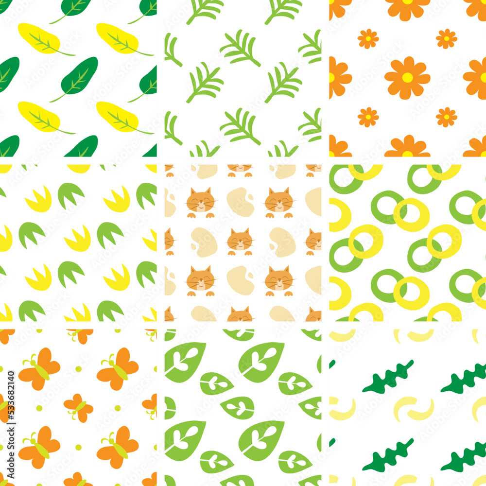 set of seamless natural patterns
