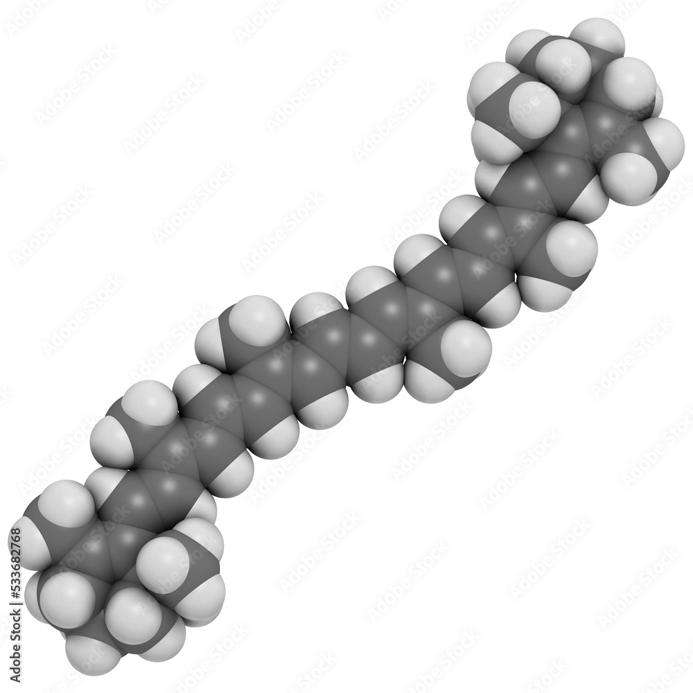 Zeaxanthin yellow pigment molecule. Responsible for color of bell