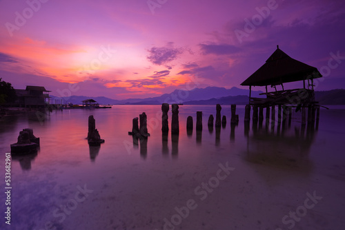 stunning twilight colors on the beach