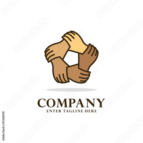 hand logo design, handrails,vector,close,take care of each other,hand illustration