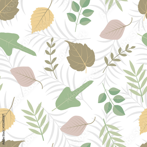 Elegant trendy seamless vector floral ditsy pattern design of exotic abstract branches of leaves. Trendy foliate repeat texture background for textile © KaziAnatul