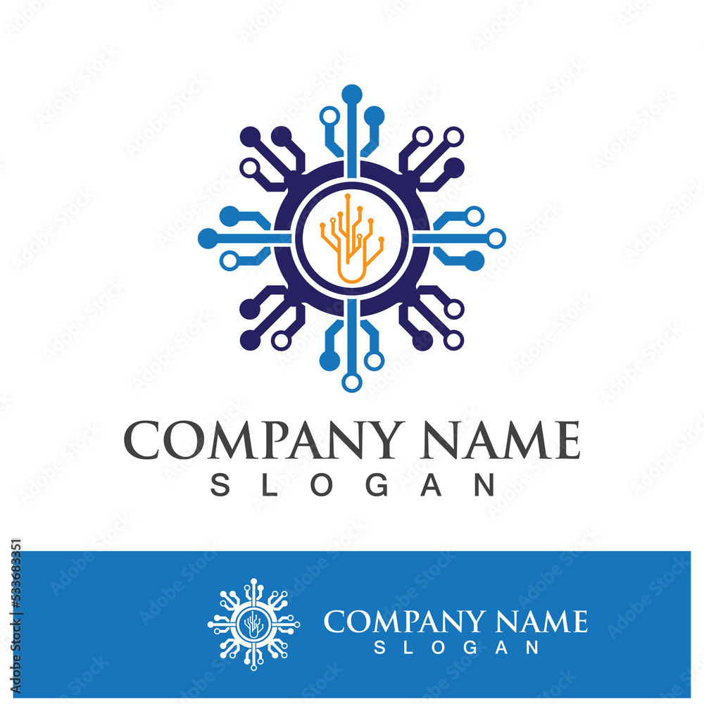 Fototapeta premium Technology logo images illustration design