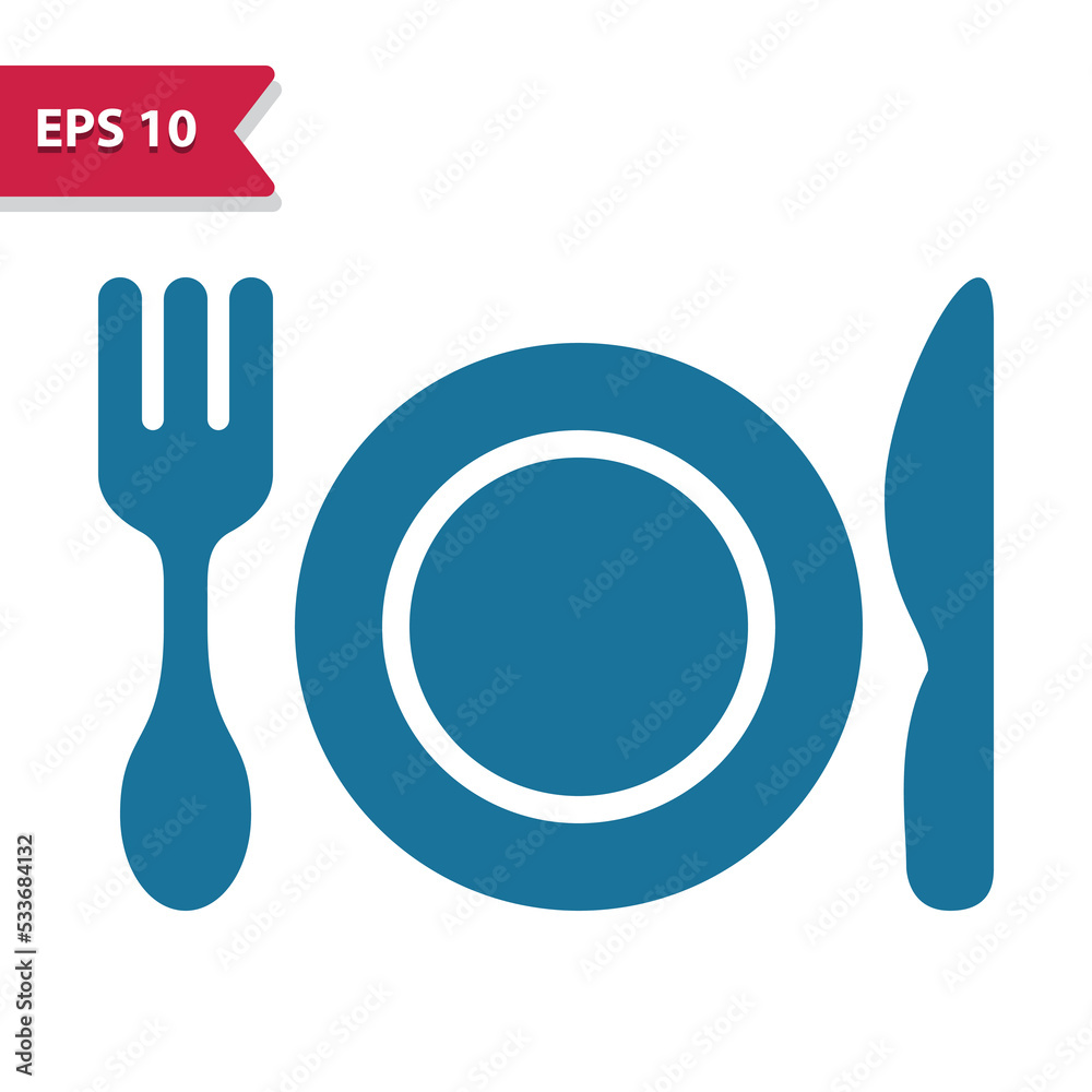 Restaurant, Plate, Fork, Knife Vector Icon Restaurant, Plate, Fork, Knife Vector Icon